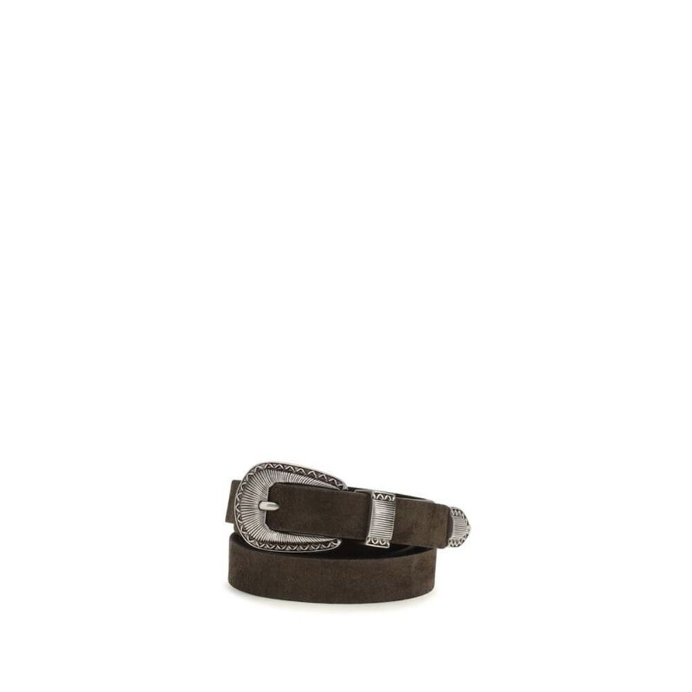 Brunello Cucinelli Brown Suede Leather Men's Belt